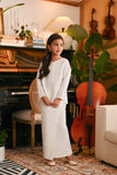 The Glow Demure Kurung Set - White Jacquard