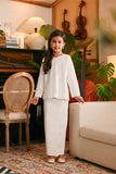 The Glow Demure Kurung Set - White Jacquard