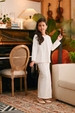 The Glow Demure Kurung Set - White Jacquard
