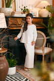 The Glow Demure Kurung Set - White Jacquard