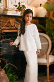 The Glow Demure Kurung Set - White Jacquard