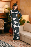 The Glow Women Chic Kurung Set - Black Geo