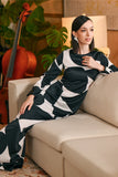 The Glow Women Chic Kurung Set - Black Geo