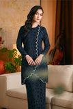 The Glow Women Broderie Kurung Set - Navy Jacquard