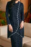 The Glow Women Broderie Kurung Set - Navy Jacquard