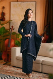 The Glow Women Broderie Kurung Set - Navy Jacquard