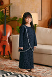 The Glow Broderie Kurung Set - Navy Jacquard