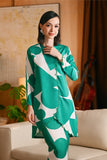 The Glow Women Broderie Kurung Set - Green Geo