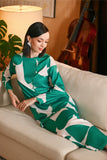 The Glow Women Broderie Kurung Set - Green Geo
