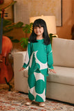 The Glow Broderie Kurung Set - Green Geo