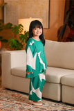 The Glow Broderie Kurung Set - Green Geo