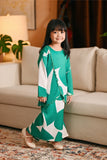 The Glow Broderie Kurung Set - Green Geo