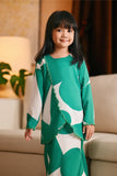 The Glow Broderie Kurung Set - Green Geo