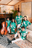 The Glow Broderie Kurung Set - Green Geo