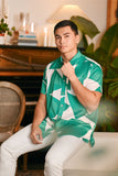 The Glow Men Batik Shirt - Green Geo