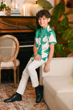 The Glow Batik Shirt - Green Geo
