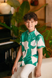 The Glow Batik Shirt - Green Geo