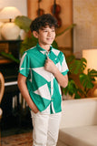 The Glow Batik Shirt - Green Geo