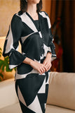 The Glow Women Chic Kebaya Set - Black Geo