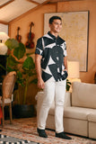 The Glow Men Batik Shirt - Black Geo