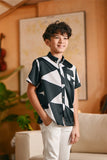 The Glow Batik Shirt - Black Geo