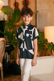The Glow Batik Shirt - Black Geo