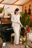 The Glow Women Grace Kurung Set - Beige Jacquard