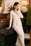 The Glow Women Grace Kurung Set - Beige Jacquard