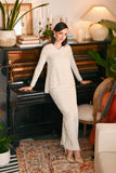 The Glow Women Grace Kurung Set - Beige Jacquard