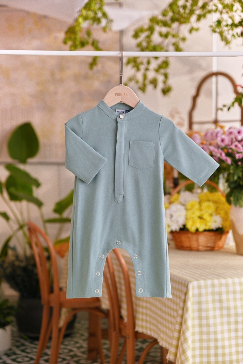 The Sarang Babies Baju Melayu Jumpsuit - Vegan Green