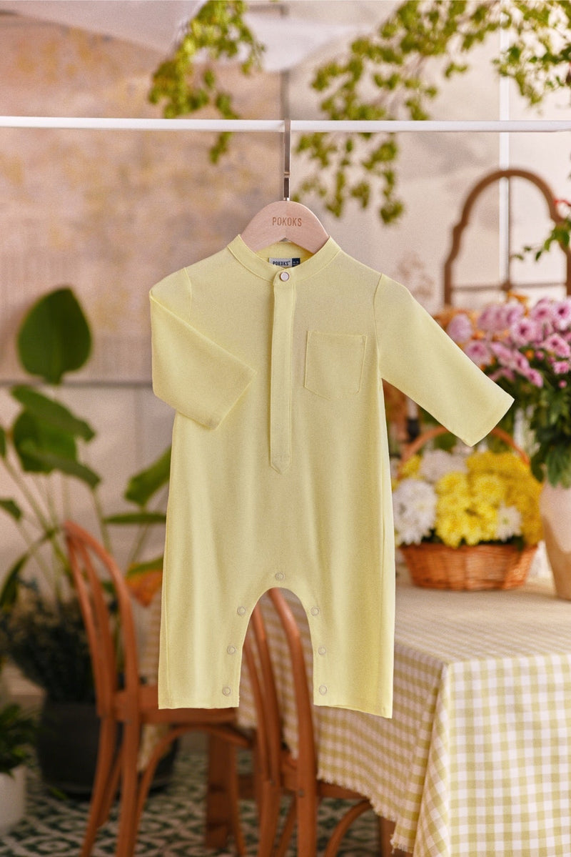 The Sarang Babies Baju Melayu Jumpsuit - Light Yellow