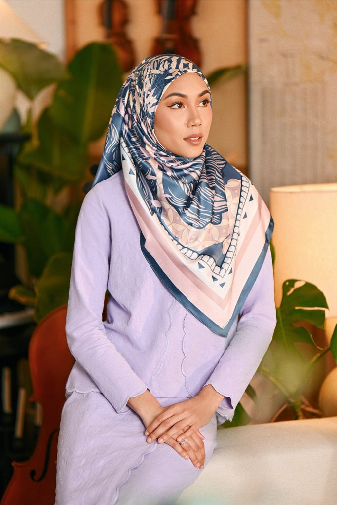 The Glow Women Square Scarf - Blue Shine