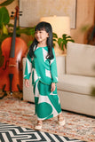 The Glow Broderie Kurung Set - Green Geo