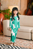 The Glow Broderie Kurung Set - Green Geo