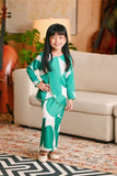 The Glow Broderie Kurung Set - Green Geo