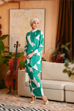 The Glow Women Broderie Kurung Set - Green Geo