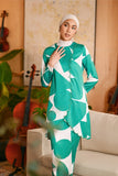 The Glow Women Broderie Kurung Set - Green Geo