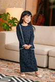 The Glow Broderie Kurung Set - Navy Jacquard