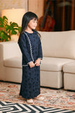 The Glow Broderie Kurung Set - Navy Jacquard