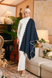 The Glow Women Broderie Shawl - Navy Jacquard