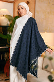 The Glow Women Broderie Shawl - Navy Jacquard