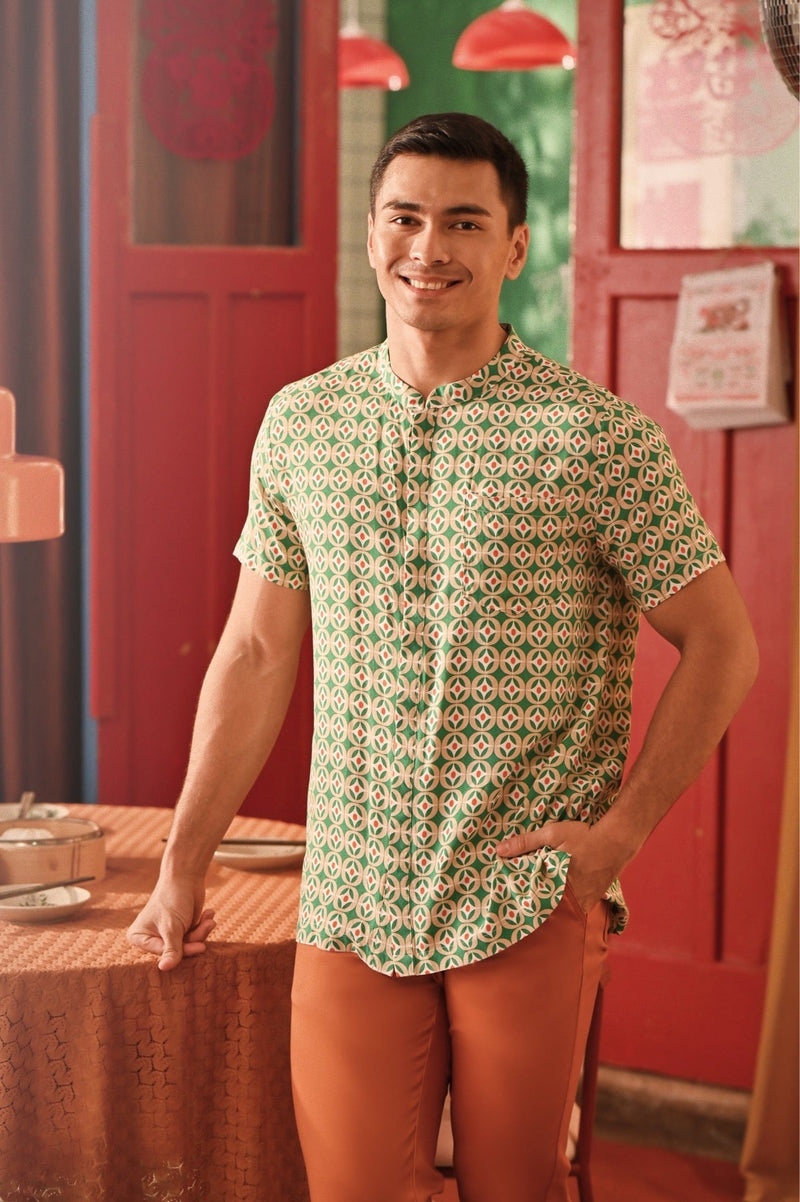 The Spring Dawn Men Mandarin Shirt - Kowloon