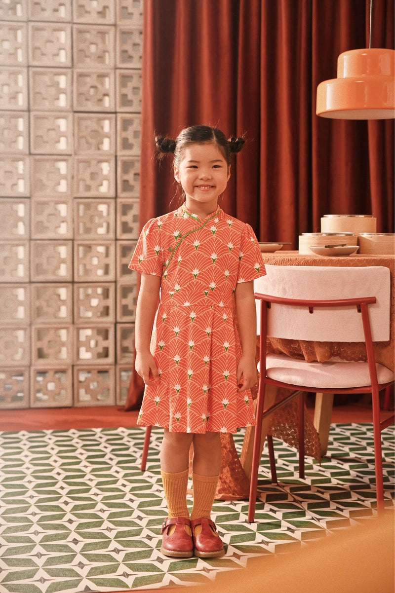 The Spring Dawn Blossom Cheongsam Dress - Sunrise Botanic