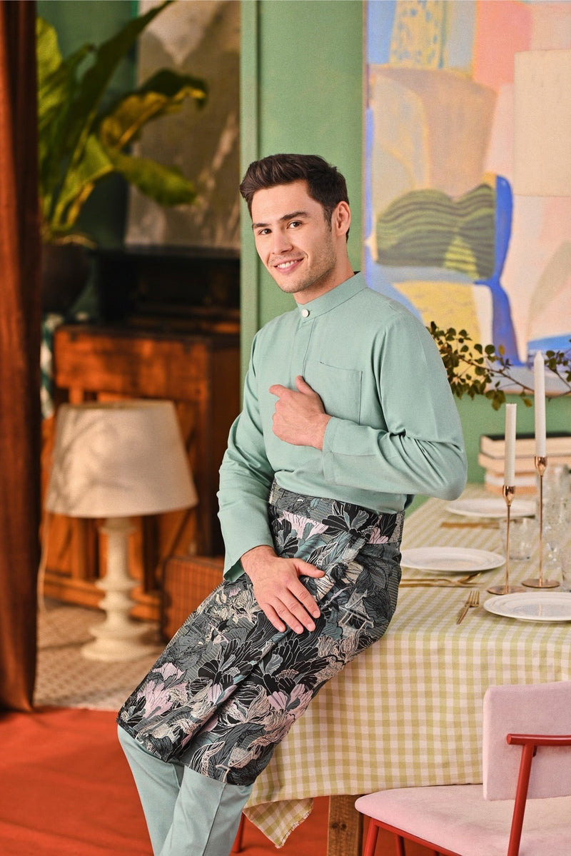 The Capai Men Baju Melayu Top - Vegan Green