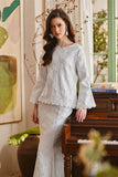 The Glow Women Glitz Kurung Set - White Jacquard