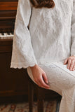 The Glow Women Glitz Kurung Set - White Jacquard