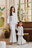 The Glow Glitz Kurung Set - White Jacquard