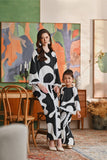 The Glow Delight Kurung Set - Black Sea