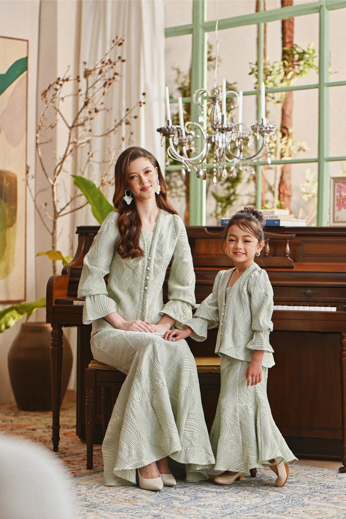 The Glow Lavish Kebaya Set - Desert Sage Jacquard
