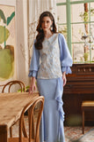 The Glow Women Glossy Kurung Set - Blue Carnation